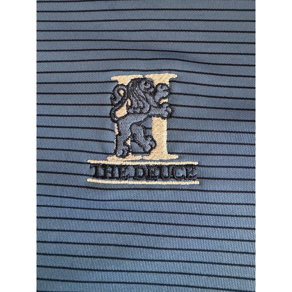 Adidas Golf Shirt The Deuce Men’s Blue Striped Polo Shirt Kansas City Size L
